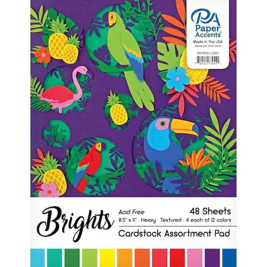 PA Paper&#x2122; Accents Brights Heavy Cardstock Paper Pad, 8.5&#x22; x 11&#x22;